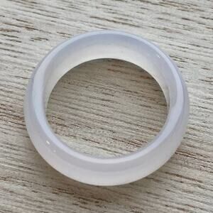 White Agate Crystal Ring Size 6.5 - #D